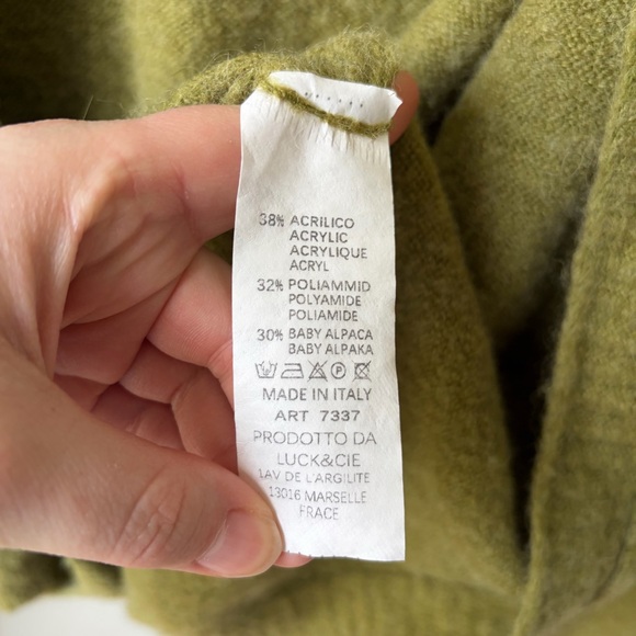 Luck & Cie Womens Alpaca Blend Cardigan Green Size Medium-made In Italy- France - Picture 3 of 9